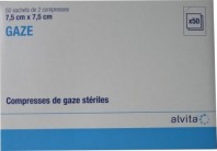 COMPRESSES DE GAZE STERILES 7,5 CM x 7,5 CM BOITE DE 50