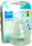 MAM TETINES SILICONE DEBITLIQUIDE EPAIS LOT DE 2