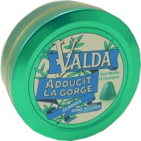 VALDA ADOUCIT LA GORGE PASTILLES GOUT MENTHE EUCALYPTUS SANS SUCRES