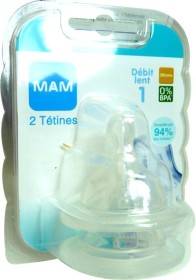 MAM TETINES SILICONE DEBIT 1 LENT LOT DE 2