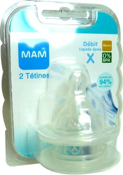 MAM Tétine débit X liquide épais silicone