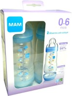 MAM COFFRET 2 BIBERONS BLEU 0-6MOIS 260ML