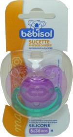 BEBISOL SUCETTE PHYSIOLOGIQUE SILICONE 6 A 36 MOIS TRANSLUCIDE "H"