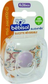 BEBISOL SUCETTE REVERSIBLE SILICONE 6-36 MOIS MOTIF VARIES N°2