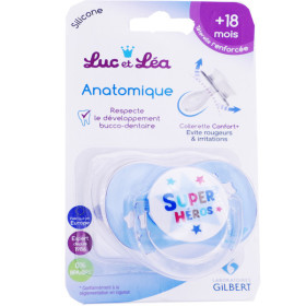 Luc et Léa Sucette silicone anatomique P'tits mots de bébé +18 mois