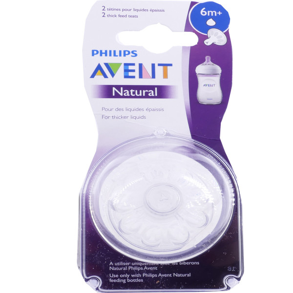 Philips Avent - Tétine Natural Débit Moyen 3m+ Avent 2 u - SCF653