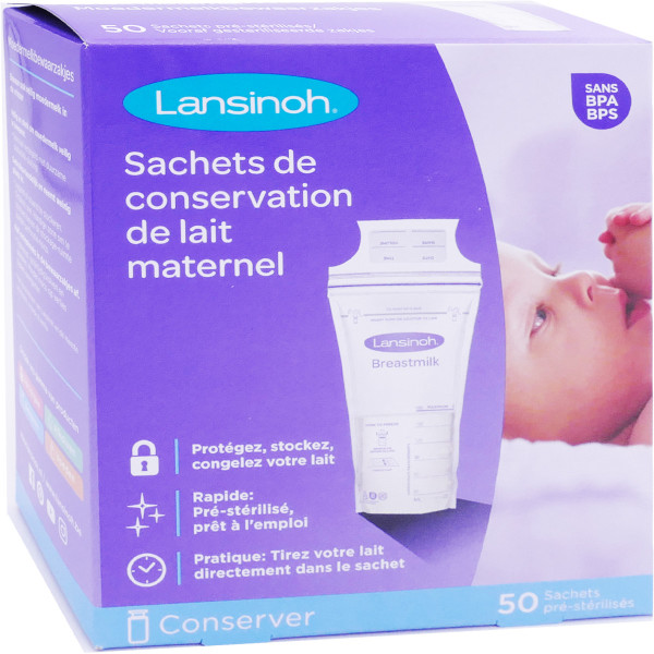 Sachet conservation lait et coussinets allaitement - Lansinoh