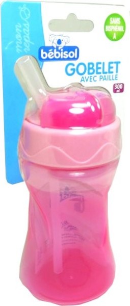 Bebisol Gobelet Avec Paille 300 Ml Rose Bebisol Gobelet Avec Paille 300 Ml Rose