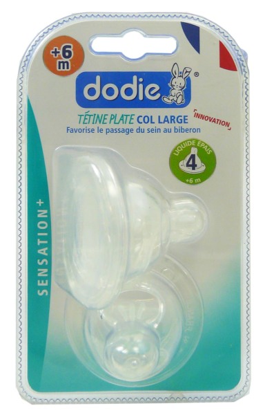 DODIE TETINE PLATE COL LARGE DEBIT 4 +6 MOIS LOT DE 2