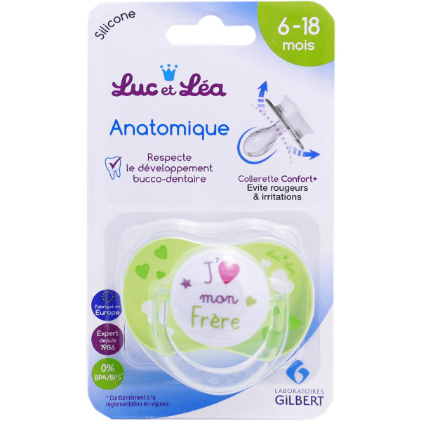 Sucettes silicone 18 mois et plus Luc et Léa