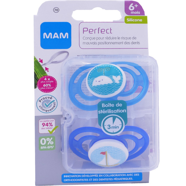 Mam Tetines Perfect 6 Mois Bleus Mam Tetines Perfect 6 Mois Bleus