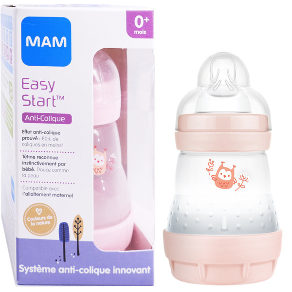 Mam Biberon Anti-Colique Fille 0 Mois+ 160 ml - Vente en ligne!