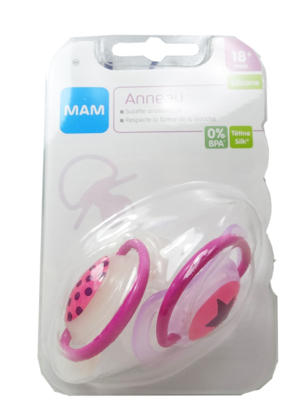 MAM SUCETTES SILICONE ANNEAU 0-6M LOT DE 2