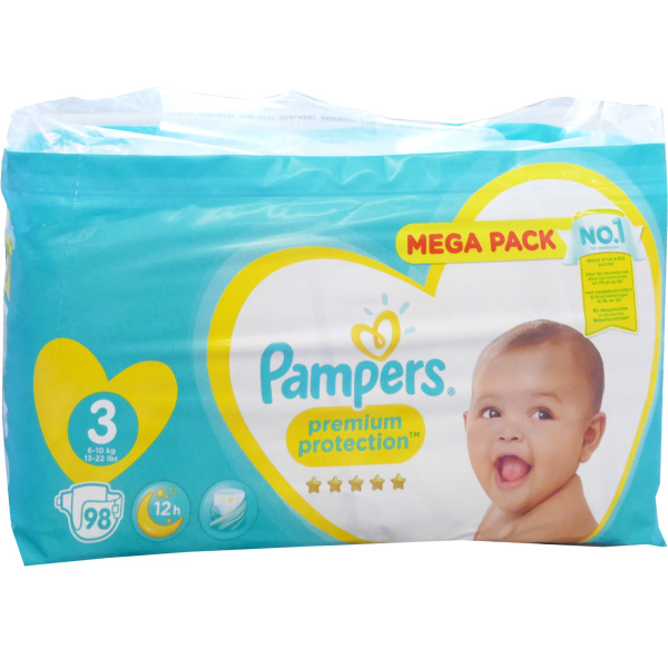 PAMPERS Premium protection couches taille 3 (6-10kg) 50 couches pas cher 