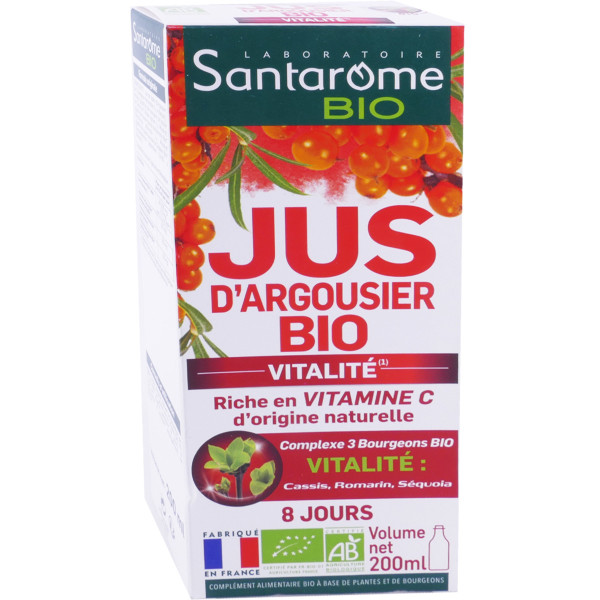 Jus Pur D'Argousier Bio - 200ml - Non Sucré - France Herboristerie - Neuf