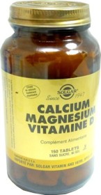 SOLGAR CALCIUM MAGNESIUM VITAMINE D 150 COMPRMES