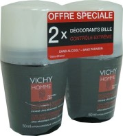 VICHY HOMME DEODORANT BILLE CONTROLE EXTREME LOT DE 2