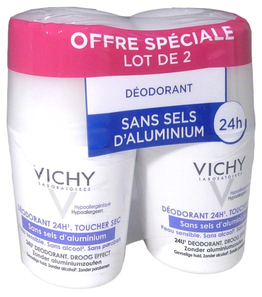 VICHY DEODORANT SANS SELS D'ALUMINIUM 2x50ML
