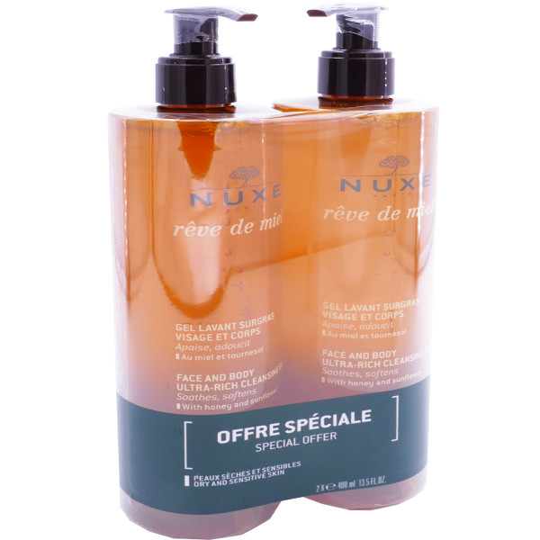 NUXE REVE DE MIEL GEL LAVANT 2X400 ML