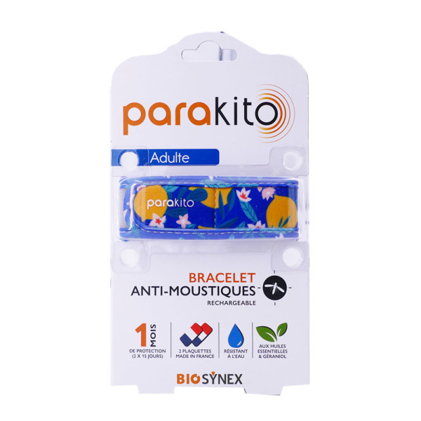 Para'kito Bracelet Anti-Moustique Rechargeable Graphic Marin