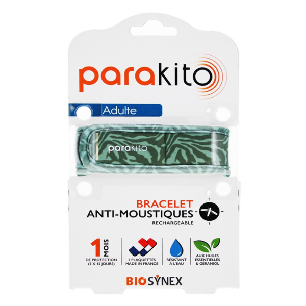 Para'kito Bracelet Anti-Moustique Rechargeable Graphic Marin