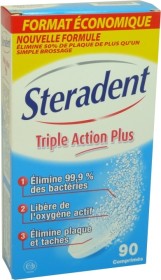 STERADENT TRIPLE ACTION PLUS 90 COMPRIMES