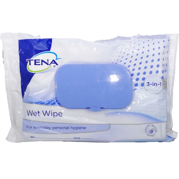 TENA WET WIPE LINGETTES X 48