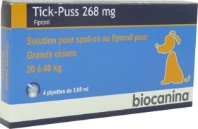 BIOCANINA TICK-PUSS 268 MG CHIENS 4 PIPETTES