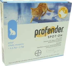 PROFENDER SPOT-ON CHATS MOYENS DE 2.5KG - 5KG 2PIPETTES